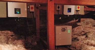 Fox ESS AC 5.0kW charger with Cube batteries installed in attic